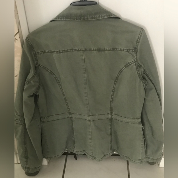 H&M LOGG Green Utility Jacket with faux fur lining - Picture 3 of 4